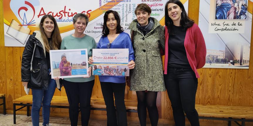 El Colegio Agustinas de Valladolid entrega a UNICEF 22.856 euros recaudados en su Marcha Solidaria